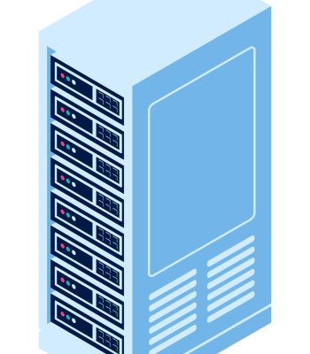 Server rack isolated isometric vector icon, equipment for cloud computing and information storage
